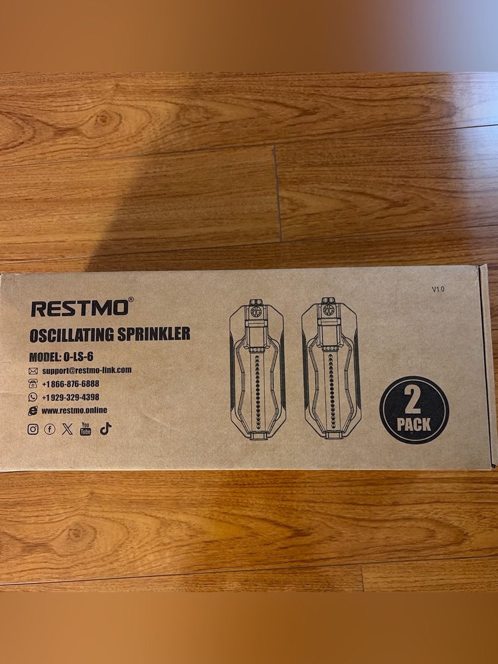 RESTMO 2 Pack Oscillating Sprinkler with Metal Base, Sprinklers for Yard